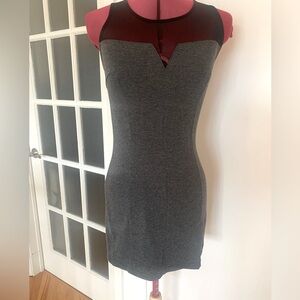 Divided Mini Dress with Mesh Top